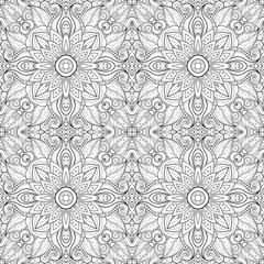 Vector Seamless Abstract Black and White Tribal Pattern