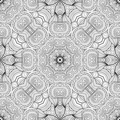 Vector Seamless Abstract Black and White Tribal Pattern