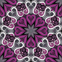Vector Seamless Colored Ornate Pattern