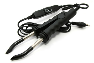 Hair extension equipment of natural hair. Hair Extension Iron Connector Control temperature...