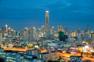 Bangkok city in night view, Thailand