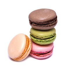 French Macaroons isolated on white
