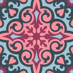 Set with Beautiful ornamental tile background.