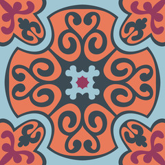 Set with Beautiful ornamental tile background.