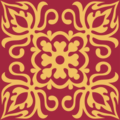 Set with Beautiful ornamental tile background.