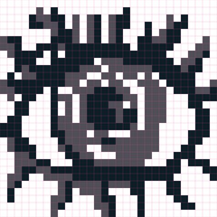 Pixelated eye. Vector illustration