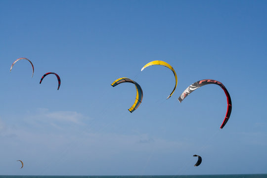 kites on blue sky background