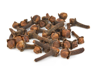 Spice cloves on white background