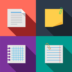 Blanks paper notes set color icons