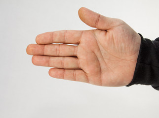 male hand isolated on white