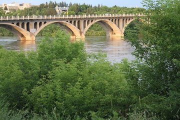 Fototapeta premium bridges over river in city