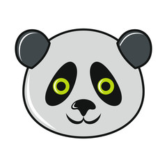 Cartoon panda icon on white background