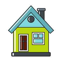 Cartoon house icon on white background