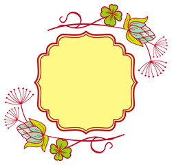 Beautiful floral frame. Vector clip art.