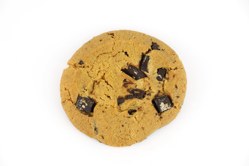Chocolate cookie isolated on white background