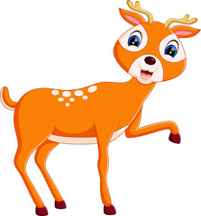 illustration of cute deer cartoon