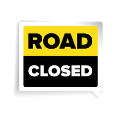 Road closed warning sign vector