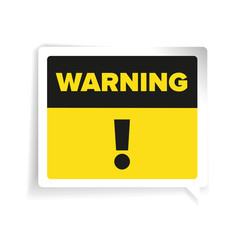 Warning sign vector label