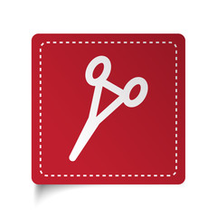 Flat Surgical Clamps icon on red sticker