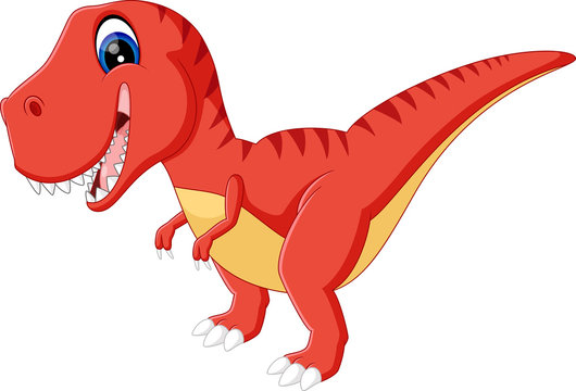illustration of cute dinosurs cartoon