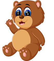 illustration of cute baby bear cartoon