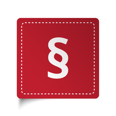 Flat Paragraph icon on red sticker