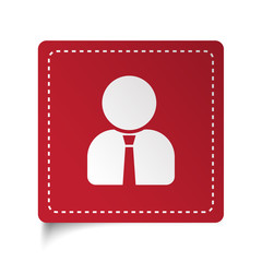 Flat User Profile icon on red sticker
