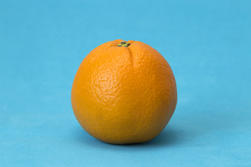 Orange on blue background