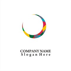 colorful moon logo template