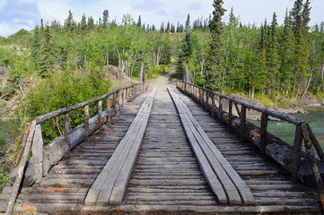 Fototapeta premium Old Canyon Creek Bridge, Yukon Territory, Canada 02