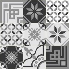 Grey Tile Seamless Pattern - 104128007