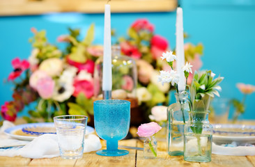 Table set for wedding reception