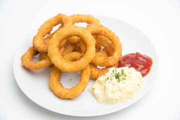 onion rings with sauce