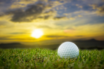 golf-ball on course sunsets