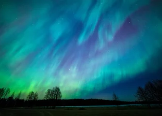 Deurstickers Noorderlicht Noorderlicht aurora borealis landschap