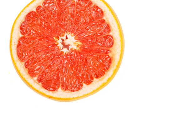 Slice of red grapefruit
