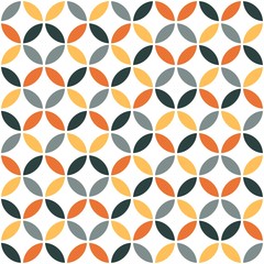 Orange Geometric Retro Seamless Pattern