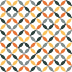 Behang Retro stijl Oranje geometrisch retro naadloos patroon