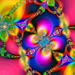 Colorful fractal floral pattern