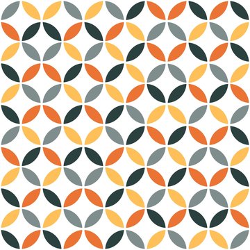 Orange Geometric Retro Seamless Pattern