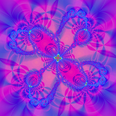 Colorful fractal floral pattern, digital artwork for creative gr