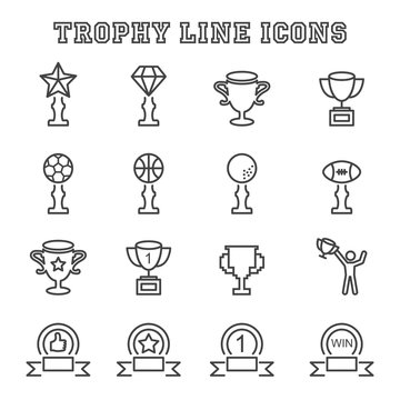 trophy line icons