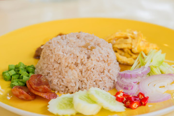 Fried rice with Shrimp paste, Thai style food. Thailand's nation