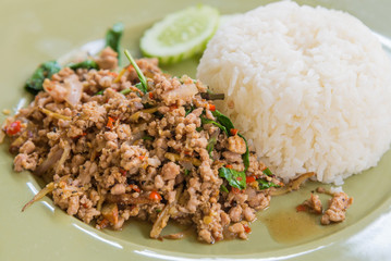 Fried rice with Spicy pork, Thai style food