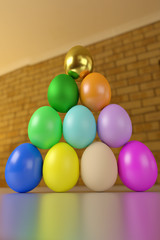 pyramid of the rendered eggs