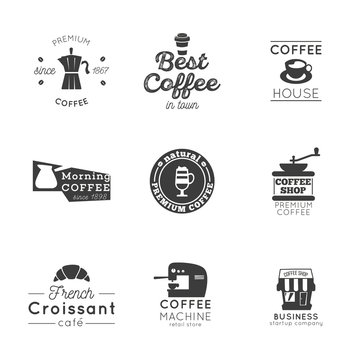 coffee logo vintage vector set