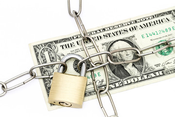 US-Dollar mit Sicherheitsschloss