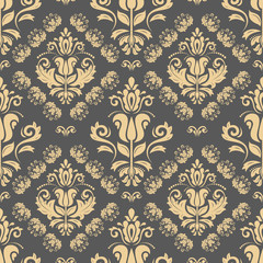 Oriental classic ornament. Seamless abstract golden pattern