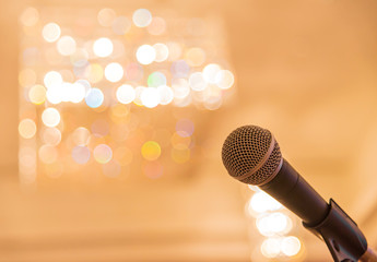 Microphone in meeting room before a conference