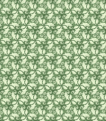 Floral green ornament. Seamless abstract background with fine pattern